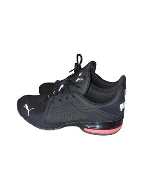 Puma Women's Black Athletic Sneakers with Pink Heel Detail